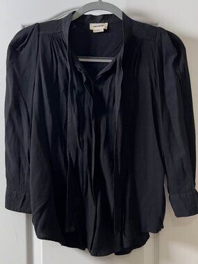 Zadig & Voltaire Touch Black Tie Neck Blouse M
